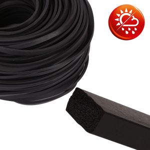 Profilo Quadrato in Gomma Espuma EPDM Nera - Product Image 1