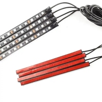 Lumières décoratives intérieures automobiles, lumière de pied de voiture, lampe d'ambiance à 48 LED, commande à distance/vocale/APP