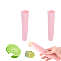 Moules à glaces réutilisables en silicone flexible avec couvercles individuels, moules à glaces à poussoir pour enfants et collations d'été