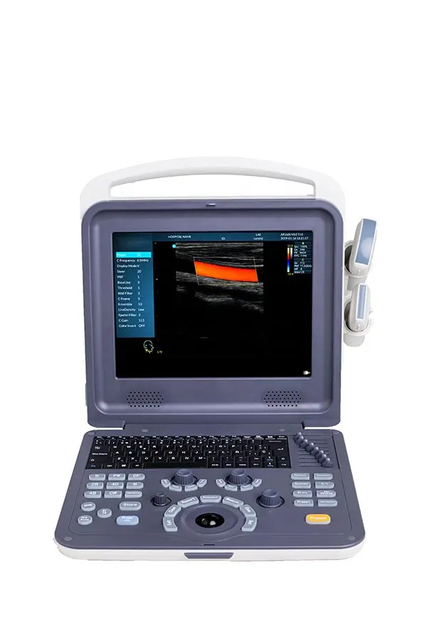 Laptop Portabel 12 Inci Layar Full Digital, Doppler Warna, Ultrasound Machine, Sistem Diagnostik Ultrasonik untuk Hewan Peliharaan atau Manusia