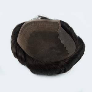 Peluca para hombre Color 1B Q6 Base, tupé de encaje francés en stock - Product Image 2