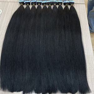 Extensiones de Cabello Humano Adhesivas 100% Naturales Sin Procesar Rusas de Doble Trama Calidad Premium Liso Color Natural para Salón - Product Image 6