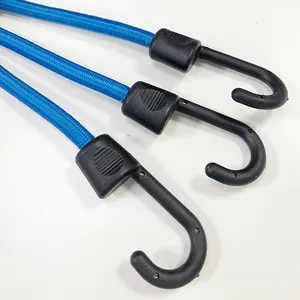 Kabel elastis bulat serbaguna dengan kait tali lateks tali penyimpanan tugas berat tali nilon datar elastis kabel Bungee dengan kait