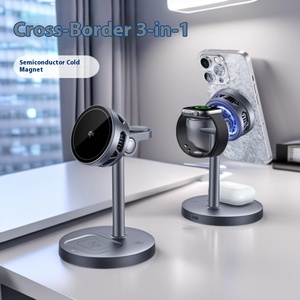 Estación de <span class=keywords><strong>Carga</strong></span> Inalámbrica Magnética 3 en 1 de <span class=keywords><strong>Carga</strong></span> Rápida de 25 W para Teléfono Móvil, Reloj Inteligente y Auriculares - Product Image 4