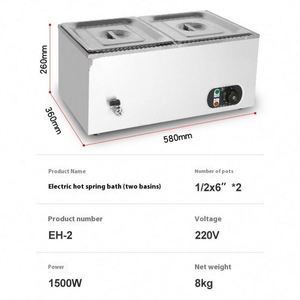 Baño María Eléctrico de Acero Inoxidable con Tres Recipientes para Sopa, Calentador de Alimentos con Control de Temperatura - Product Image 3