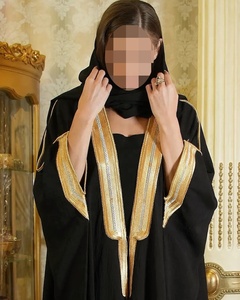 Capa personalizada para mujeres musulmanas, nuevo diseño <span class=keywords><strong>de</strong></span> Abaya, Abayas negras islámicas, Bisht para musulmanes - Product Image 3