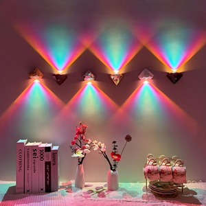 A Smart Wall <b>Light</b>, Motion Sensing <b>Light</b>, Gemstone Shaped, Colorful <b>Lights</b>, USB Rechargeable Night <b>Light</b>, Adjustable Brightness. - Product Image 1