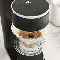 Cafetera Eléctrica Automática con Controles Digitales, Cafetera de Goteo con Filtro de Cono de Plástico para Uso Doméstico