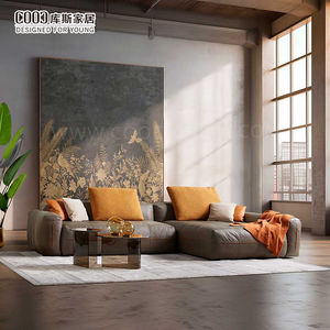 Divano Angolare Moderno a L Senza Telaio, Imbottito in Schiuma e Pelle, Confezionato Sottovuoto, per Soggiorno - Product Image 5