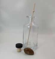 Bouteilles de diffusion en verre plates sérigraphiées avec bouchon en liège et joint en caoutchouc, marque KeruiJia, pour cosmétiques et parfums, faible minimum de commande