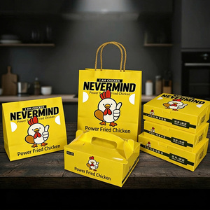 定制食品纸盒包装可折叠纸板炸薯条鸡肉汉堡外卖盒带印刷徽标 - Product Image 3