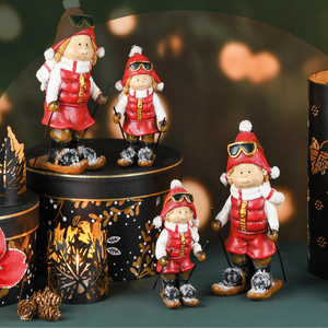 Venta caliente artesanías de resina artesanías rojas para Niños Niñas Ropa creativa de Navidad de invierno y decoraciones de ambiente festivo - Product Image 3