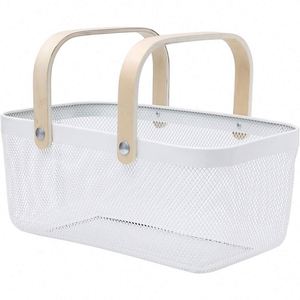Metal Mesh Steel <b>Basket</b> with Handles Farmhouse Style <b>Wire</b> <b>Basket</b> Pantry Organization and Storage for Cabinets Pantry Closets - Product Image 5