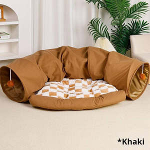 Großhandel Umweltfreundliches Interaktives Quietschendes Spielzeug Katzenhöhle Bett mit Abnehmbarem Waschbarem Bezug Stoffmaterial für Alle Jahreszeiten - Product Image 5