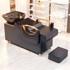 Modern Barber Chair <b>Set</b> with Hydraulic Pump Faux Leather Salon Furniture Contemporary Design Height Adjustable for Commercial Us - Product Image 2