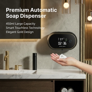 Distributeur de savon sans contact YEETE 450 ml avec écran numérique doré IPX5, 3 niveaux de mousse, infrarouge, USB-C pour la maison, la cuisine et la salle de bain - Product Image 3