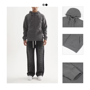 Felpa da Uomo Invernale Oversize in Pile Polare da 300 g/m² con Logo Personalizzato 100% Poliestere Collo Alto e Chiusura a Zip - Product Image 4