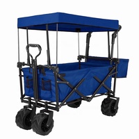 Chariot résistant de chariot à provisions pliant de la capacité 150kgs avec de grandes roues et l'auvent