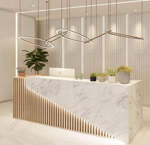 Mesin kasir Gym Salon kayu Modern untuk <span class=keywords><strong>Bar</strong></span> Penerimaan Spa Hotel furnitur bergaya untuk Salon - Product Image 3