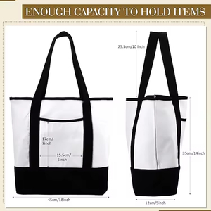 Factory Price Heavy Duty Bulk Outer Pocket Custom Recycled Eco-friendly Beach <b>Tote</b> Large <b>Canvas</b> <b>Bag</b> With Custom Logo - Product Image 2