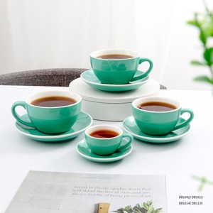 Tazze da caffè in ceramica smaltata su misura tazze e piatti in porcellana gialla con logo aziendale stampato su di esse - Product Image 3