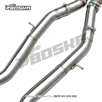 Sistema de Escape Catback Valvetronic Personalizado para BMW M3 M4 G80 G82 G87 S58 3.0T 2021-2024, Tubo en Z de Igual Longitud, Puntas en Negro Brillante