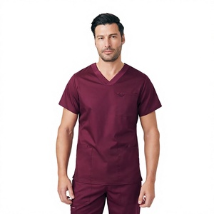 Uniforme Médico para Hombre, Poliéster y Spandex, Cuello en V, Pantalones Médicos Elásticos, Logotipo Personalizado, Fabricante Mayorista OEM ODM - Product Image 5