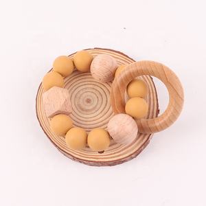 Nouveau Style <span class=keywords><strong>de</strong></span> Bracelets en perles <span class=keywords><strong>de</strong></span> Silicone en hêtre <span class=keywords><strong>de</strong></span> qualité alimentaire, ornement artisanal en bois, <span class=keywords><strong>anneau</strong></span> <span class=keywords><strong>de</strong></span> <span class=keywords><strong>dentition</strong></span> pour bébé - Product Image 6