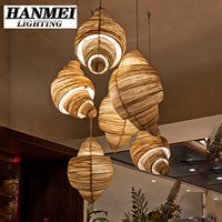 Lampes suspendues créatives nordiques, décoration de restaurant, bar, hôtel, lampe de boulangerie, grand lustre en papier
