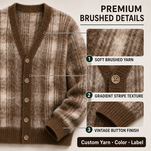 <span class=keywords><strong>Cardigan</strong></span> da Uomo Personalizzato con Motivo Sfumato a Quadri, Maglione Morbido a Collo a V, Stile Cityboy, OEM per Marchi di Moda - Product Image 2
