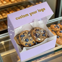 Boîte à gâteaux, donuts et biscuits personnalisée en carton mat pliable, matériaux recyclés, gaufrage