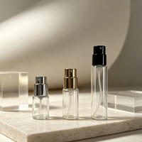MUB 3ml 5ml 10ml Flacon testeur de parfum en verre cylindrique mince, atomiseur pressurisé, flacon vaporisateur sans ressort à pulvérisation retardée
