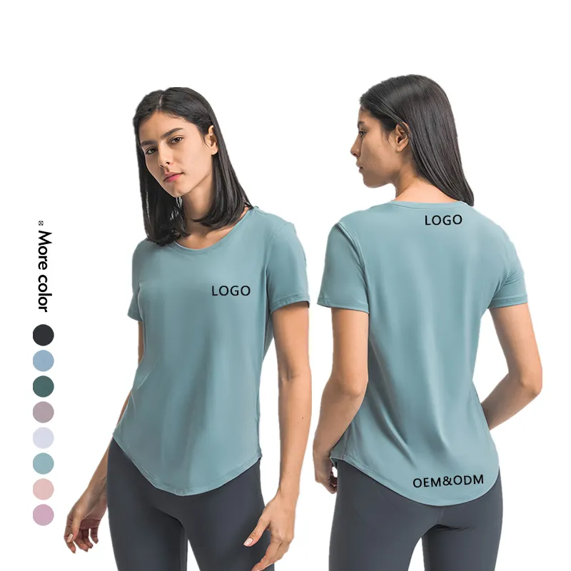 Xsunwing wholesale recycled sustainable eco friendly fitness yoga wear gym activewear top seamless sportswear women sport shirts