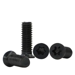 Attaches torx noires durcies rainure petite vis à tête fraisée M2 M2.5 M3 M4 mince tête fraisée petit chapeau vis à tête plate