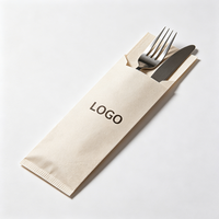 Pochette d'emballage écologique personnalisée, enveloppe, sac, manchons en papier pour couverts de restaurant (baguettes, cuillères, couteaux et fourchettes)