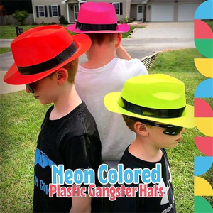 Sombreros de Fiesta de Plástico de Colores Neón al por Mayor, Estilo Fedora, para Pesca, Cumpleaños, Conciertos y Eventos Musicales - Product Image 2