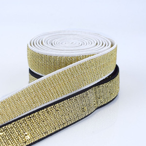 Deepeel KY407-Cinturón de poliéster para ropa, accesorios de costura, cinta elástica de seda dorada y plateada, 3,8 cm - Product Image 3