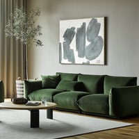Wabi-Sabi-Stil Granulierter Fleece-Kaschmir-Bezug Dreisitzer-Sofa Weiß Gerade Cremefarbene Moderne Wohnzimmermöbel