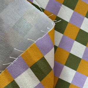 <span class=keywords><strong>Tessuto</strong></span> in Cotone Stampato Digitalmente Personalizzato a Quadretti Colorati, Rosa Verde Blu, Resistente per Borse Tote, MOQ 1m - Product Image 3