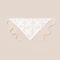 Foulard triangulaire en crochet style bohème - Bandana pour cheveux en dentelle florale avec liens à nouer