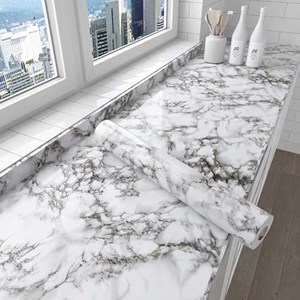 Pellicola in pvc di marmo bianco nero lucido <span class=keywords><strong>per</strong></span> la membrana in lamina di PVC <span class=keywords><strong>per</strong></span> armadietto in MDF con rivestimento adesivo <span class=keywords><strong>per</strong></span> mobili - Product Image 5