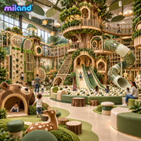 Équipement de terrain de jeu intérieur personnalisé Miland pour centres communautaires, toboggan tubulaire, blocs souples, filet de cordes - Décoration rouge/violette, 1 à 300 enfants