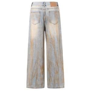 Muddy Washed Wide Leg Jeans Hombres Baggy Fit Denim Jeans Real Shot Vintage Waste Soil American Style Loose Mop Pantalones de pierna ancha - Product Image 3