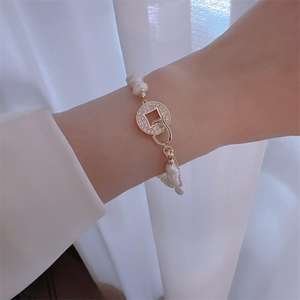 Zhuji <b>Pearl</b> Baroque <b>Bracelet</b> with 14K <b>Gold</b> Deposit Good Color Preservation Brand New 'Get Rich Money Buckle' Design - Product Image 2