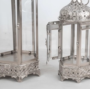 Eco Friendly Metal Candle Lantern for Ramadan Festival with Decorative Cutwork Design for Home and Gift Use Bulk Supplier - Product Image 4