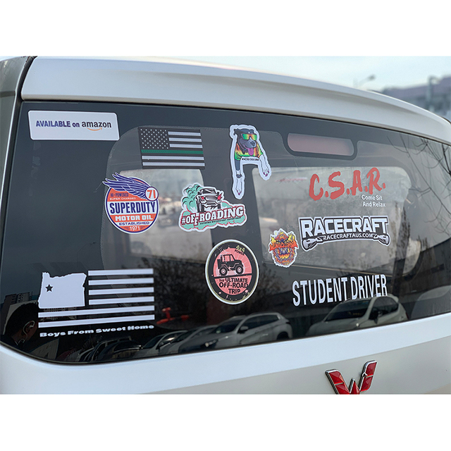 Circle Adhesive Car Stickers Uv Proof Vinyl Bumper Sticker Car Sticker Printing
