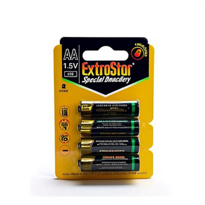 Batterie AA ExtraStar 1.5V 860mAh a cella salina, durata speciale, confezione da 4 - Product Image 1