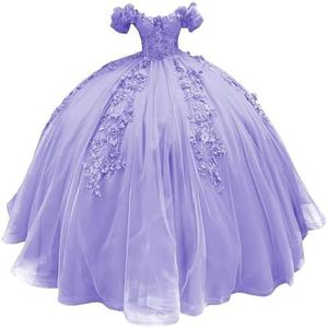 Vestidos de Quinceañera Azul Claro, con Hombros Descubiertos, Tul, Flores 3D, Corsé, Vestido de Fiesta de Cumpleaños, con Cuentas, Estilo Princesa, para 15 y 16 Años - Product Image 2