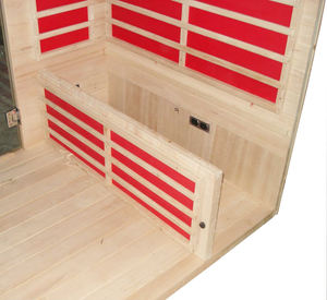 Cabina de Sauna de Infrarrojos Lejanos de Diseño Tradicional para 2 Personas, Fabricada en Madera Sólida de Hemlock Canadiense y <span class=keywords><strong>Nogal</strong></span>, con Ventanas Transom, para Uso en Hoteles - Product Image 2