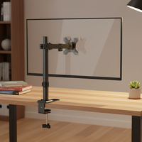 Support de bureau robuste pour un seul moniteur, pour écrans de 15 à 33 pouces, réglable en hauteur, pivotant à 360°, VESA 75x75mm, pour bureau, maison, jeux